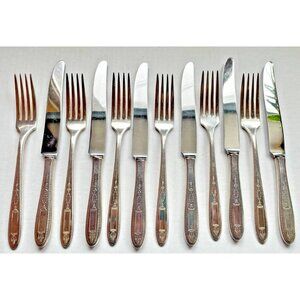 Vintage Oneida Grosvenor Community Dinner Forks & Knives 1921 Pattern 6 Service